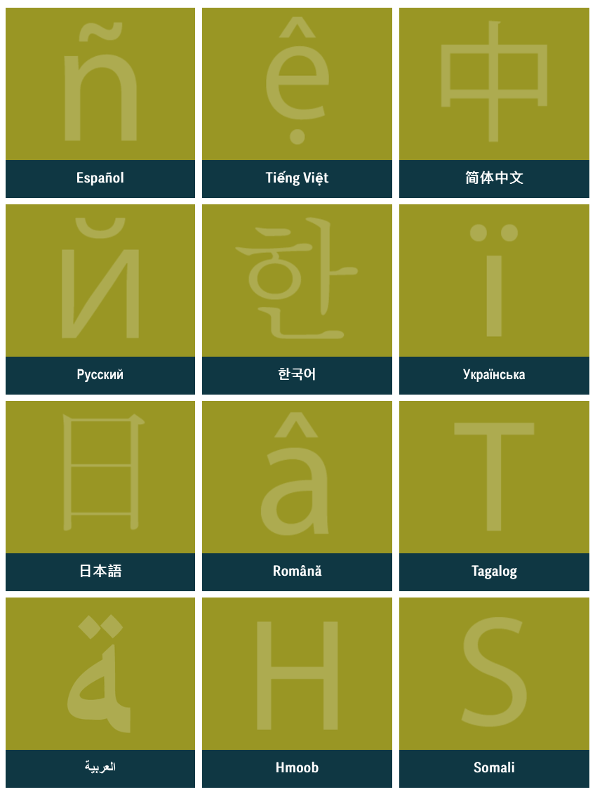 Elements of Metro website’s language selection screen